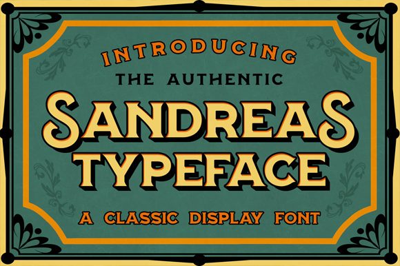 Sandreas: A Bold Vintage Display Font for Campaigns